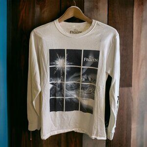 Disney Frozen Long Sleeve Graphic T-Shirt Womens Small White